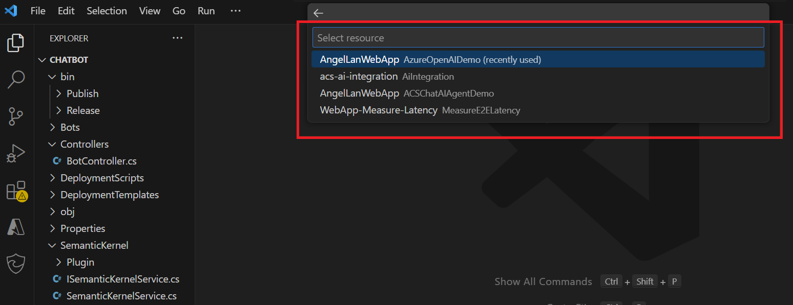 Screenshot that shows how to deploy the web app to Azure.