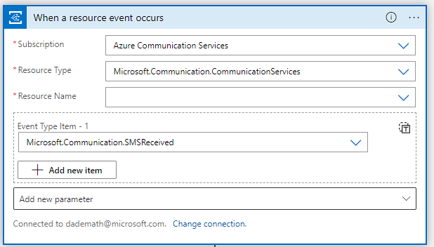 Screenshot of Event Grid connector.