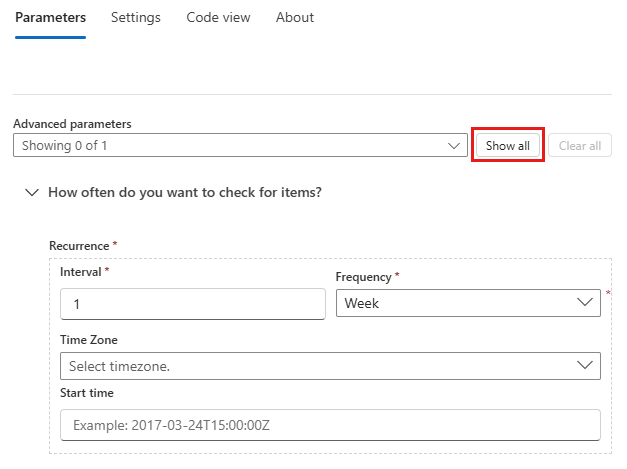 Screenshot shows all the parameters that you can set for this trigger.