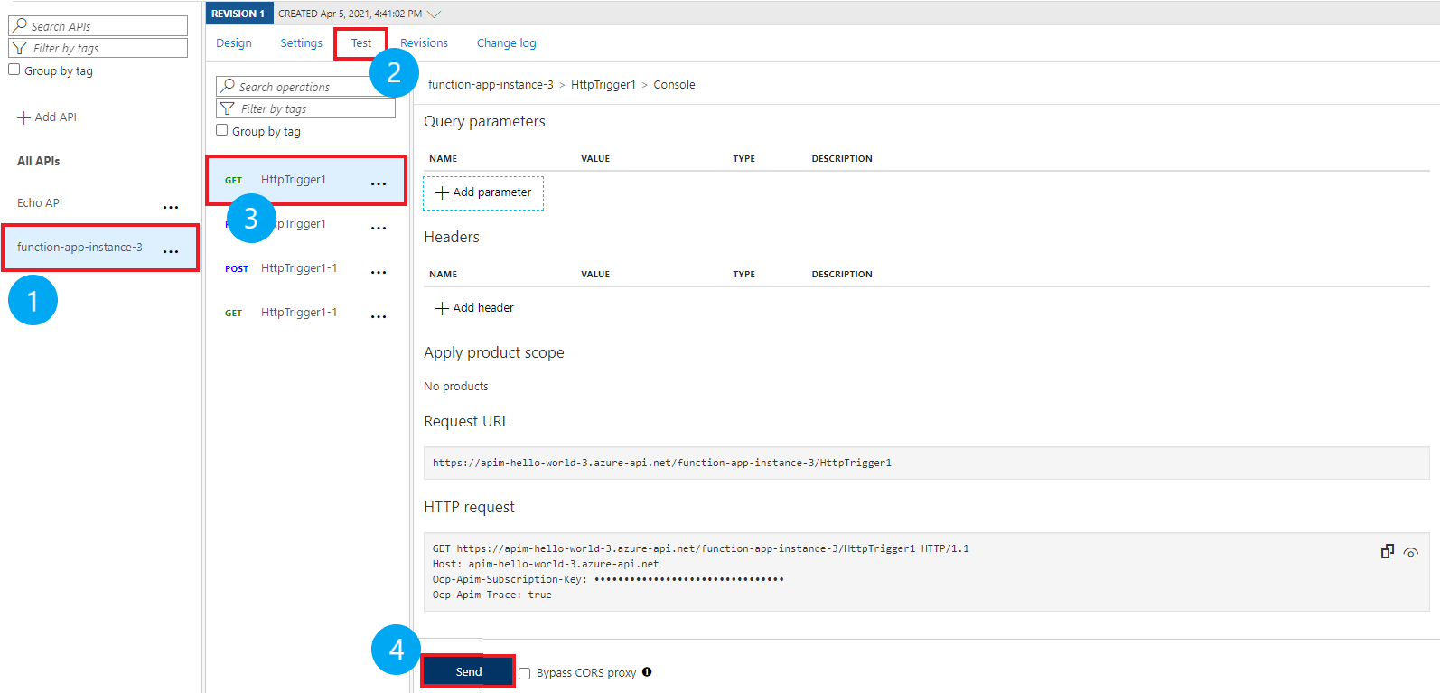 Screenshot that highlights the test procedure.