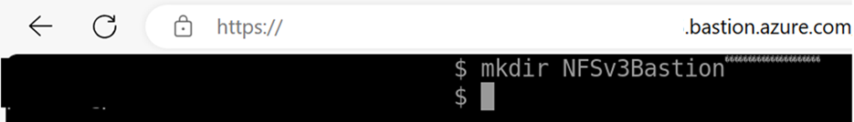 Screenshot mkdir command in Bastion.