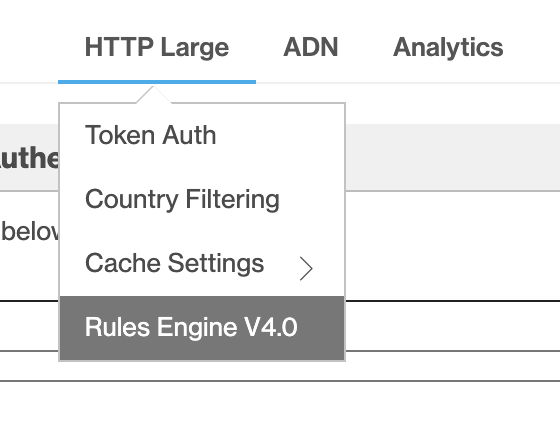 Screenshot of rules engine for HTTP.