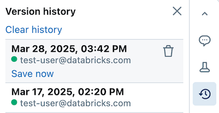 Click save now to add a version decription.