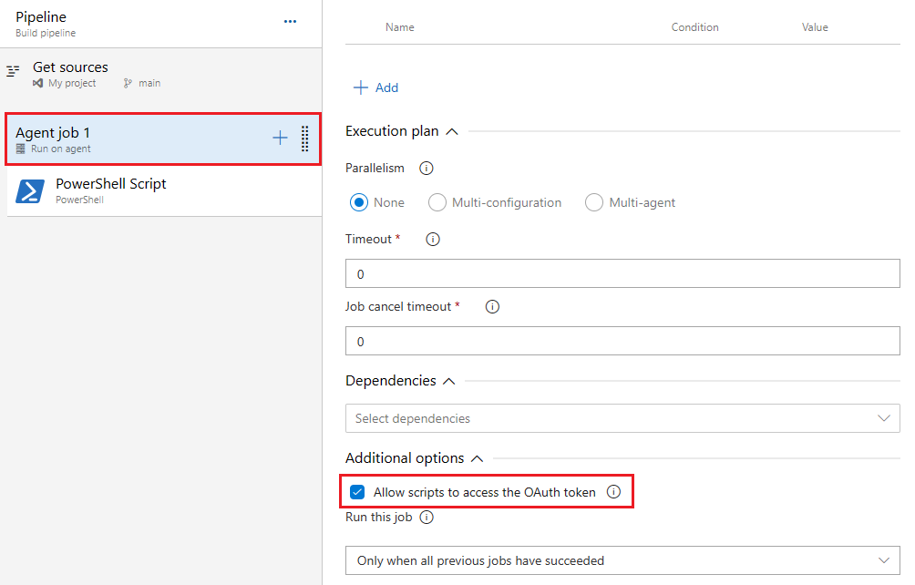 Screenshot enabling OAuth token access for scripts.