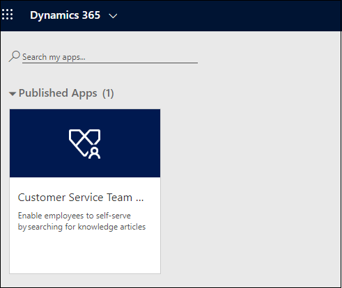 Tik „Dynamics 365 Team Member“ programa.