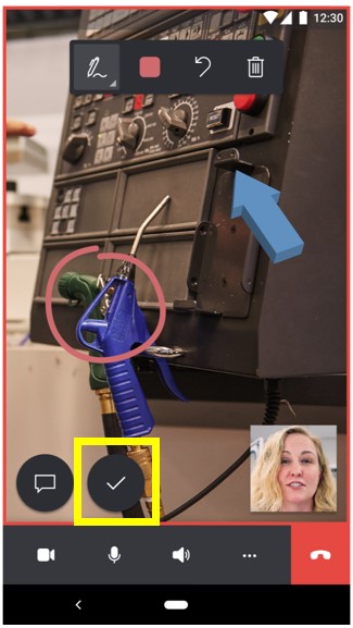 Ekrano nuotrauka, kurioje rodomas paryškintas varnelės mygtukas.