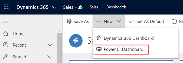 Naujas Power BI prietaisų skydelis.