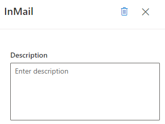 Pasirinkta siųsti InMail veiklą.