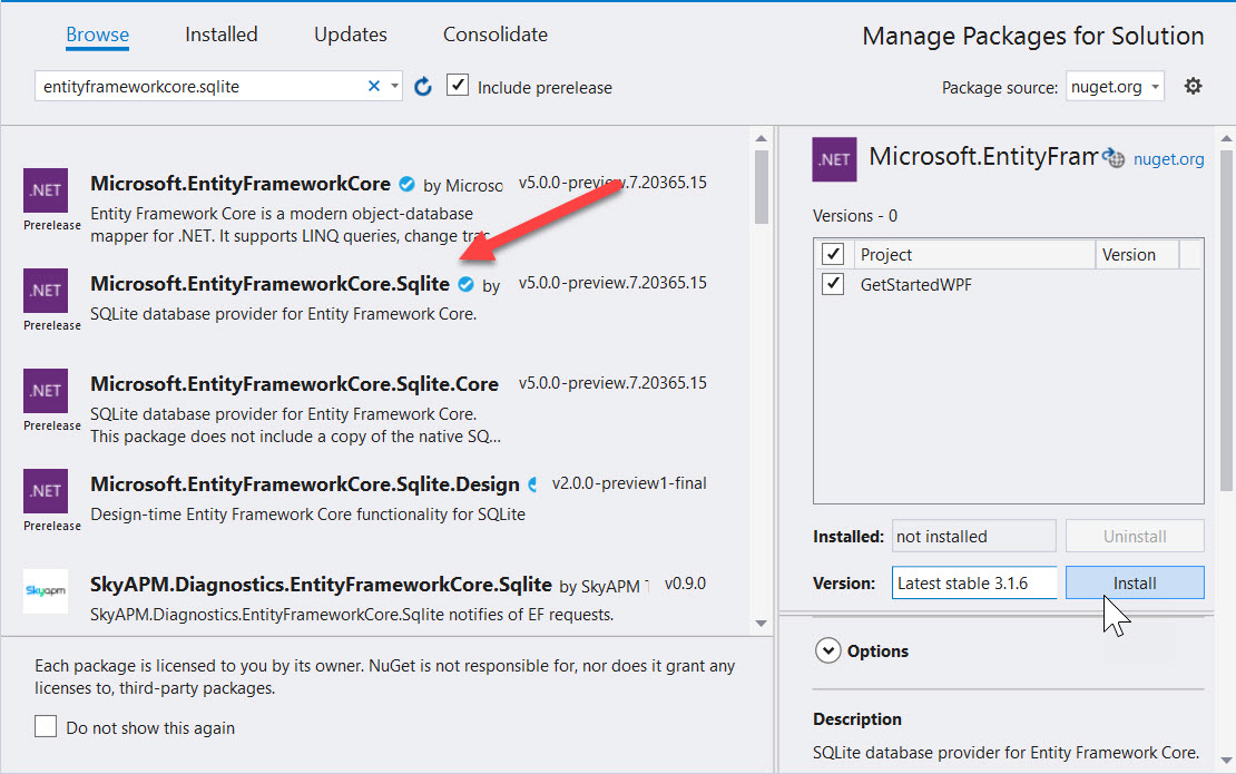 Sqlite Package