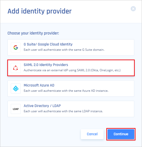 Perimeter 81 add identity provider