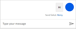 Error message in the copilot window that says 'Send failed. Retry.'.