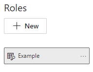 Screenshot of the Roles section of the Manage security roles window. The name field is highlighted where you can rename the role.
