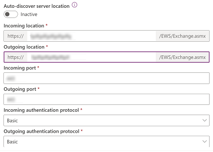 Ekrano kopija, kurioje rodomas el. pašto serverio informacijos įvedimas.