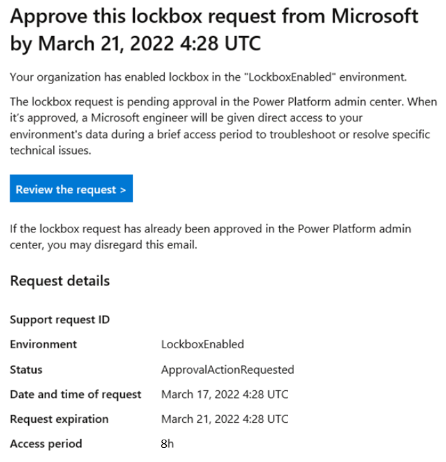 Užrakto dėžutės užklausos pavyzdys.