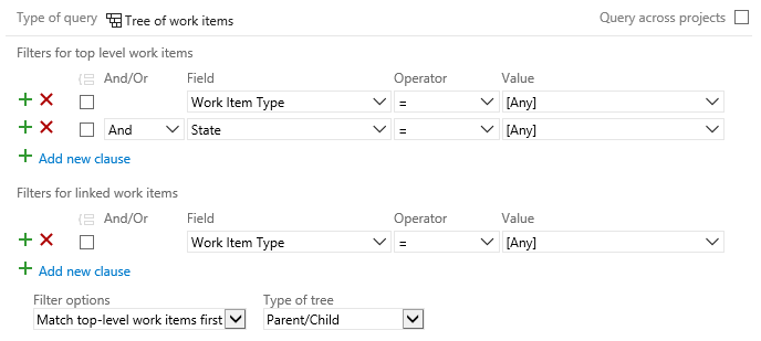 Screenshot of Query Editor, Tree Query, web portal.