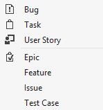 Agile work item types