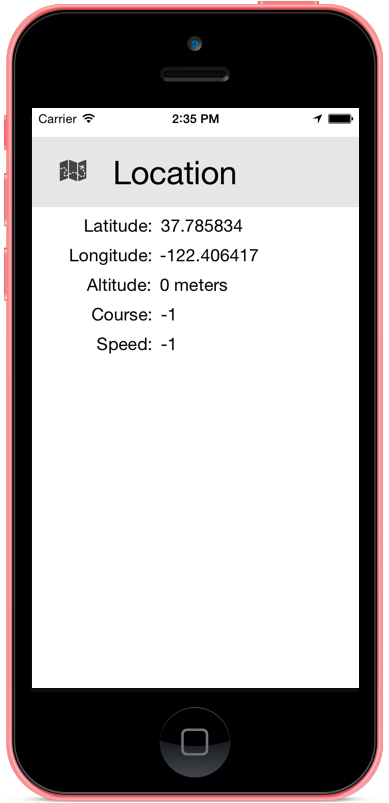 An example app run