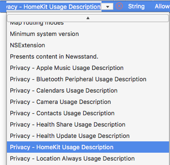 Select a Privacy key