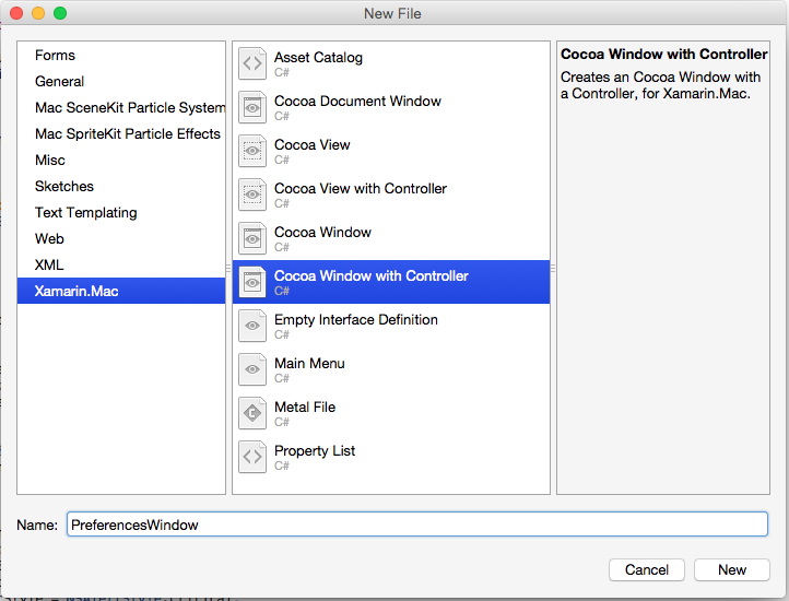 Adding an new Window Controller