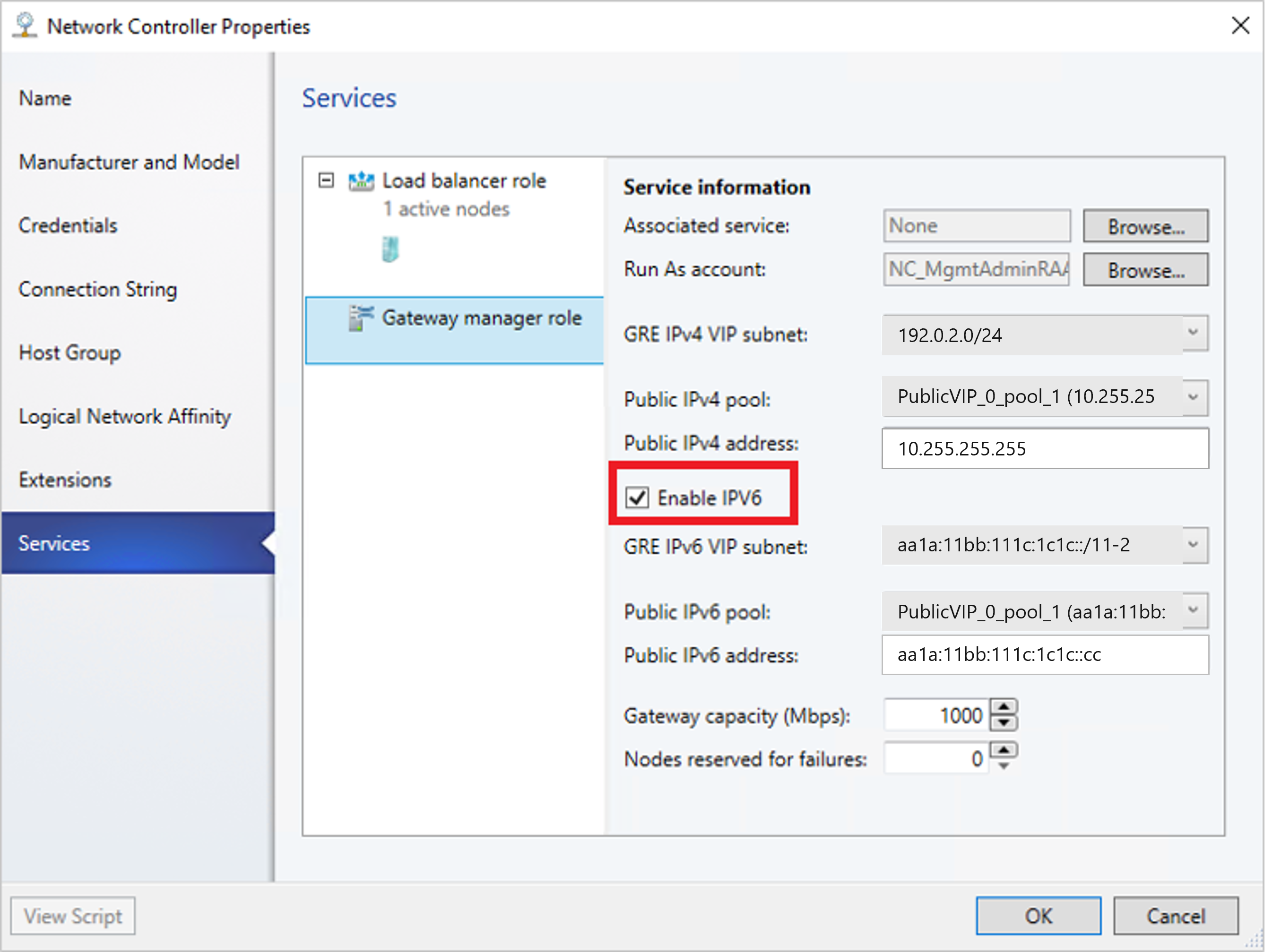 Screenshot of IPv6 enable.