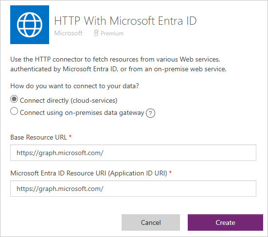 Screenshot of HTTP with Microsoft Entra ID.