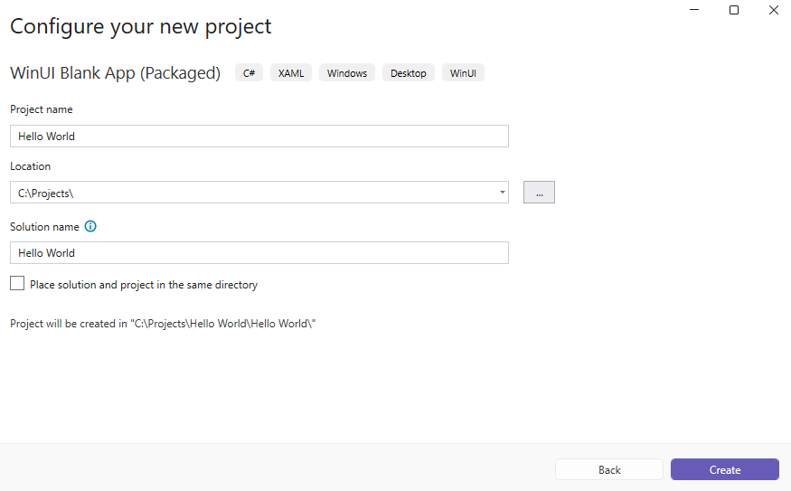 Specify project details