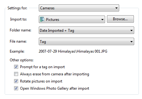 screen shot of drop-down list on a group-box label