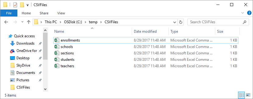 Csv file format