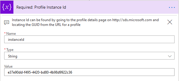 paste in the profile/ instance ID.