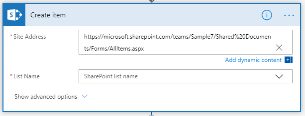 Screenshot to type the SharePoint U R L directly into the dropdown text box.