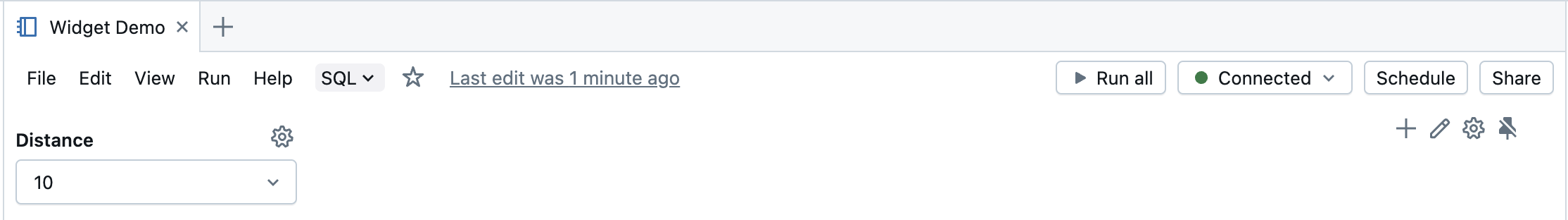 Widget in header