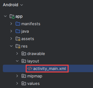 Screenshot of the app activity mail xml file.