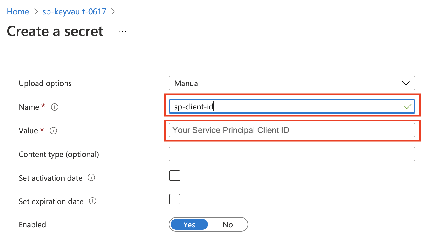 secret1: sp client id