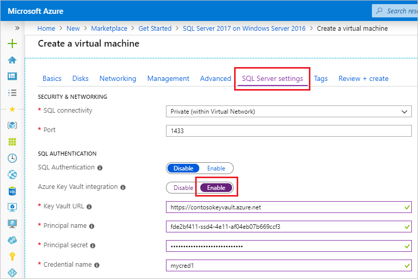 SQL Azure Key Vault Integration