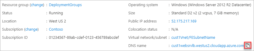 Locating the web app domain