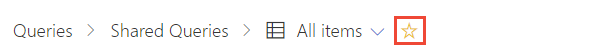 Work>Queries, set shared query as a personal favorite