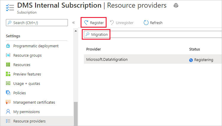 Register resource provider