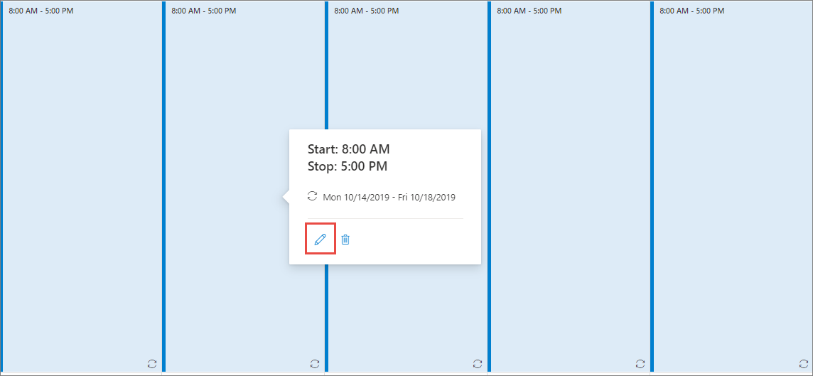 Edit schedule page