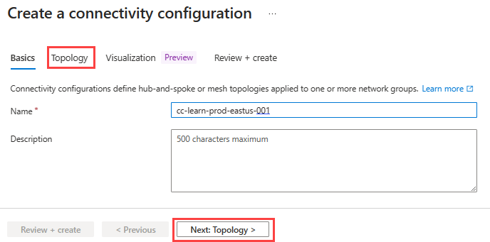 Screenshot of the pane for adding a connectivity configuration.