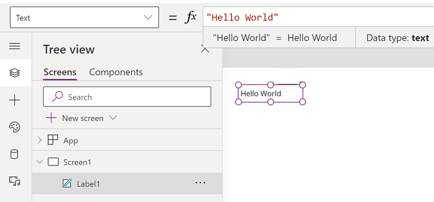 Etiķetes Hello World izmantošana.
