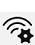 Wifi ikona ar pārnesumu zīmi.