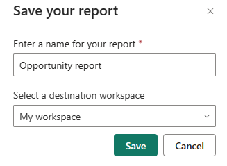 Screenshot of Save your report dialog.