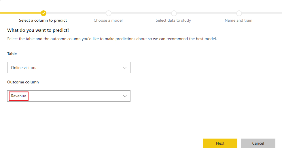 Screenshot that shows selecting a historical data field.