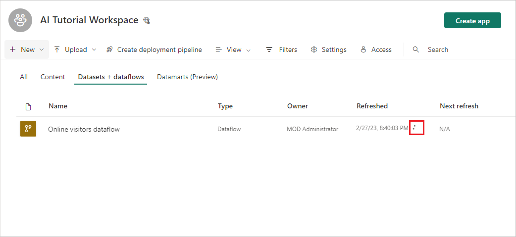 Screenshot that shows the model under training.