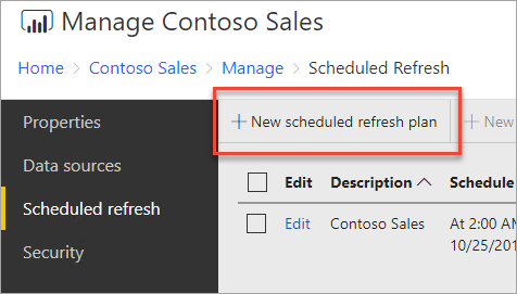 New scheduled refresh plan