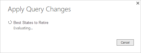 Screenshot of Power BI Desktop showing the Applied Query Changes confirmation dialog box.