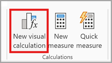 Screenshot of selecting the new calculation button in the ribbon.