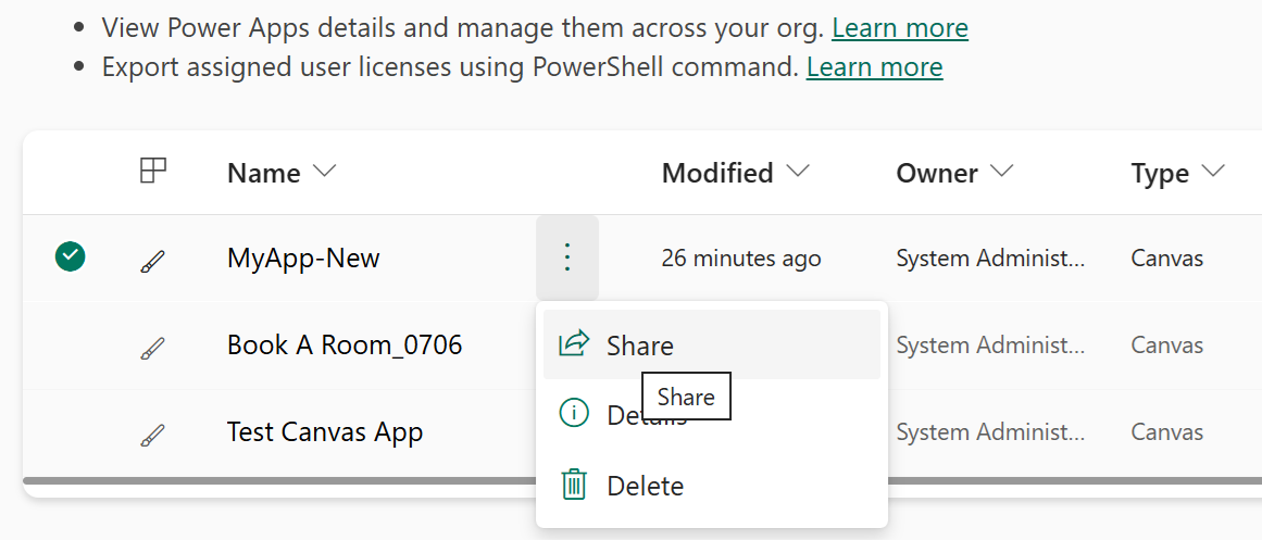 Atlasiet lietotnes kopīgošanu.