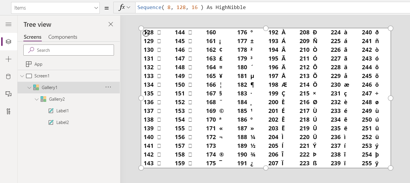 Paplašinātās ASCII rakstzīmes.