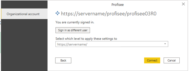 Screenshot of the authentication dialog after you sign in to your account.